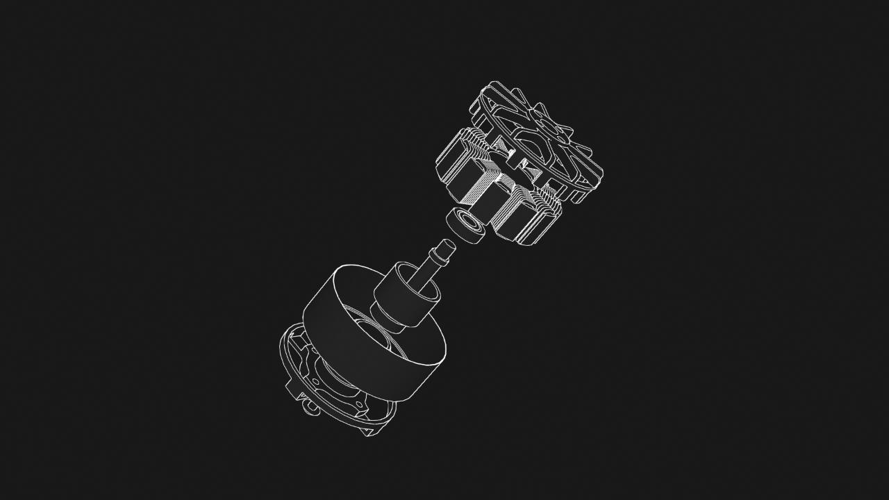 Exploded view of an EMC inc. motor
